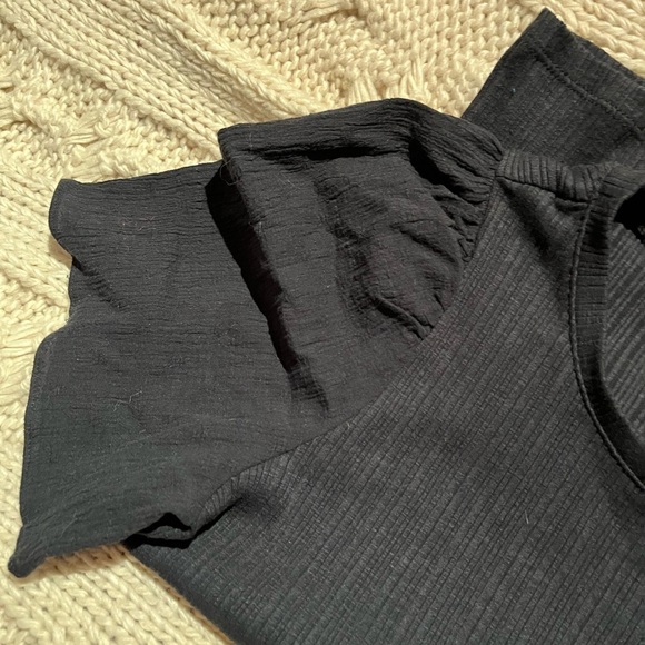 Madewelll Flutter-Sleeve Weavemix‎ Ribbed Top - Picture 5 of 6